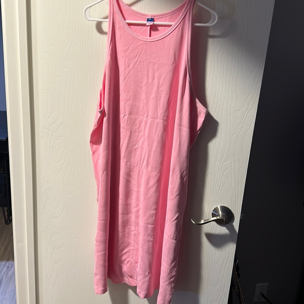 Pink ribbed Old Navy dress